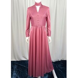Vintage 70’s ‘Dance Originals by Zarnett Toronto’ Maxi Ankle Dress in Pink - S/M